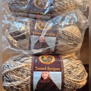 Lion Brand Tweed Stripes Yarn- 3 Balls